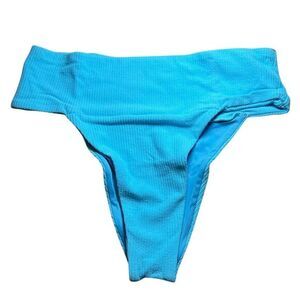NWT Free People x Toast Swim Women's Banded Waist Bikini Bottoms S Turquoise Sea